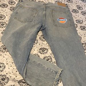 Unisex Light wash Denim Jeans Gulf Gas Custom sz 31x32